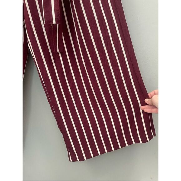 Forever 21 maroon striped cropped romper Size Small - Picture 5 of 7